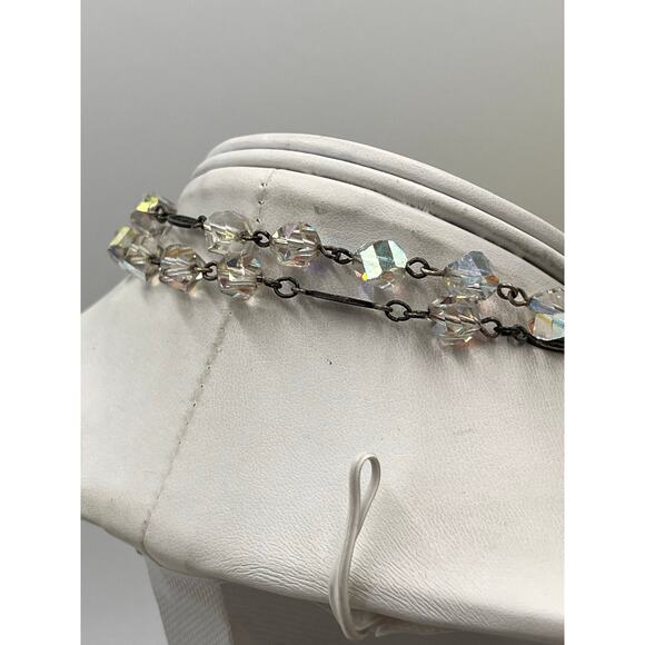 Rosary Sterling Crucifix Austrian Crystal 6mm Faceted Round Aurora Borealis Bead - Picture 9 of 15